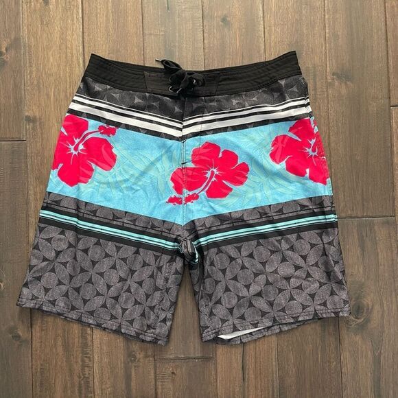 Burnside Tropical Floral Board Shorts Swim Trunks 32 - Picture 1 of 5